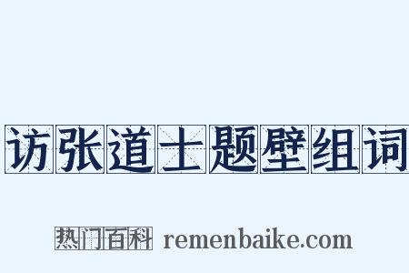 访张道士题壁组词是什么意思的图片